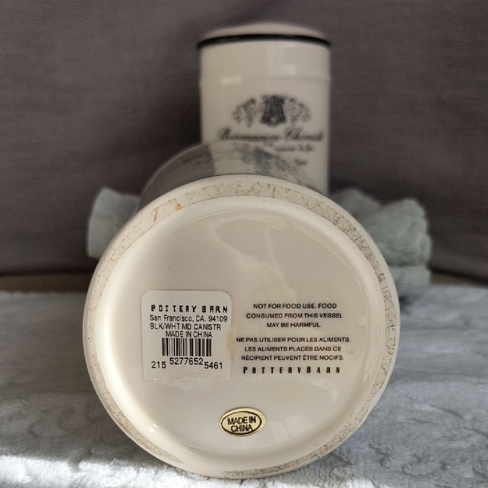 Pottery Barn Cream and Black Apothecary Bath Set - Picture 8 of 12